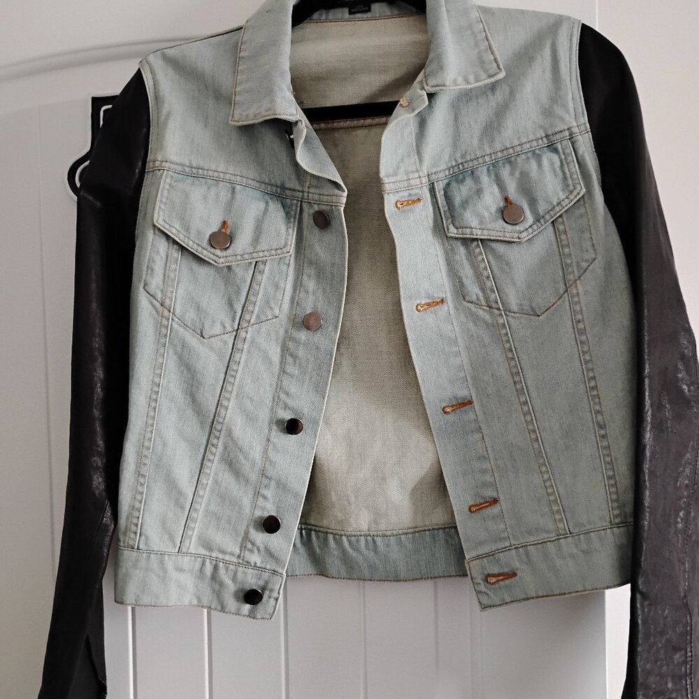 Alexander Wang Denim Jacket with Leather sleeves
